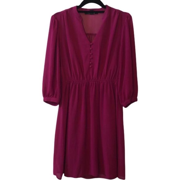 Forever 21 Dark Fuchsia Dress, Elasticized Cuffs. Good work dress. - Picture 1 of 11